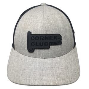 Branded Bills Trucker Hat Gray One Size Mesh Snapback Corner Club Patch Logo